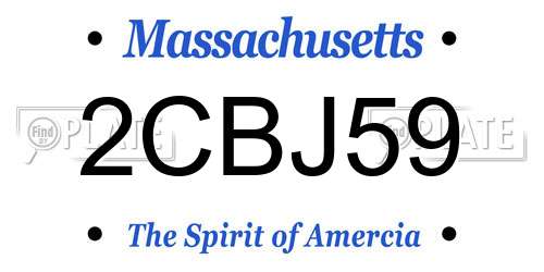 2CBJ59 Massachusetts License Plate