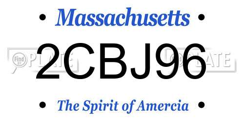 2CBJ96 Massachusetts License Plate