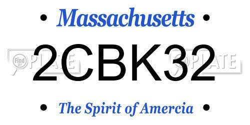 2CBK32 Massachusetts License Plate