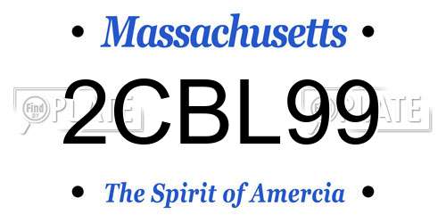 2CBL99 Massachusetts License Plate