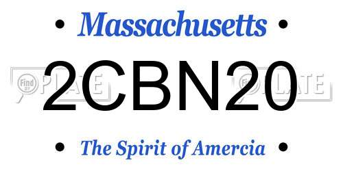 2CBN20 Massachusetts License Plate