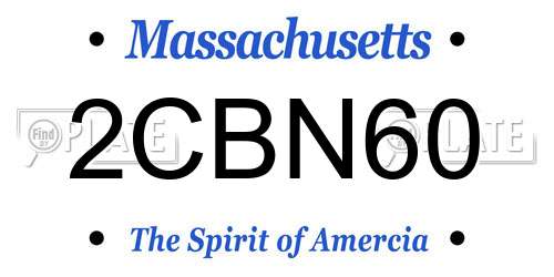 2CBN60 Massachusetts License Plate
