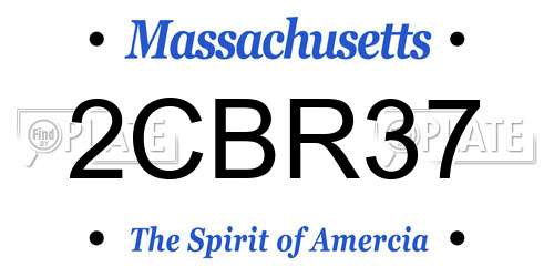 2CBR37 Massachusetts License Plate