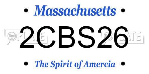 2CBS26 Massachusetts License Plate