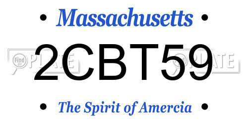 2CBT59 Massachusetts License Plate