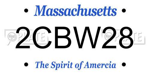 2CBW28 Massachusetts License Plate