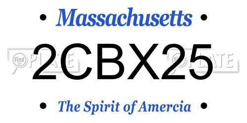 2CBX25 Massachusetts License Plate