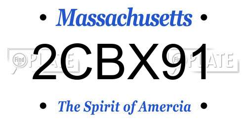 2CBX91 Massachusetts License Plate