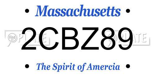 2CBZ89 Massachusetts License Plate