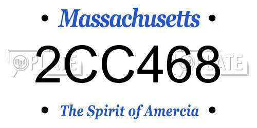 2CC468 Massachusetts License Plate