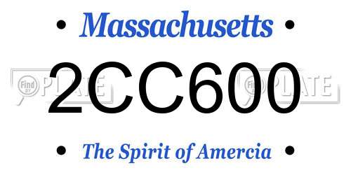 2CC600 Massachusetts License Plate