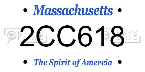 2CC618 Massachusetts License Plate