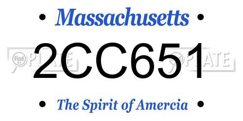 2CC651 Massachusetts License Plate