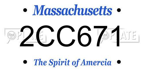 2CC671 Massachusetts License Plate