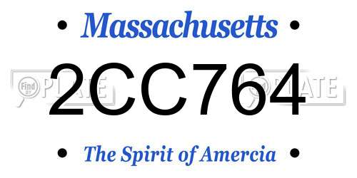 2CC764 Massachusetts License Plate
