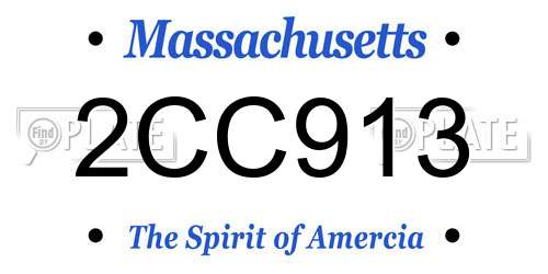 2CC913 Massachusetts License Plate