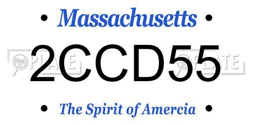 2CCD55 Massachusetts License Plate