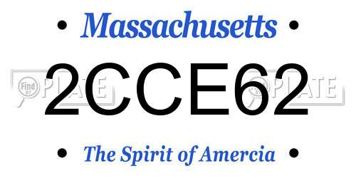2CCE62 Massachusetts License Plate