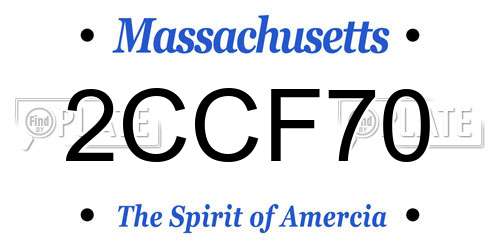 2CCF70 Massachusetts License Plate