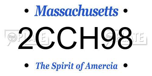 2CCH98 Massachusetts License Plate