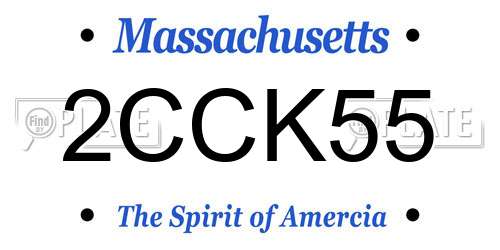 2CCK55 Massachusetts License Plate