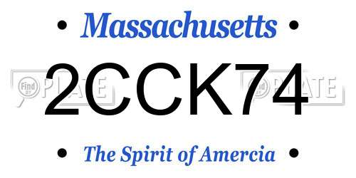 2CCK74 Massachusetts License Plate