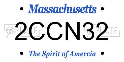 2CCN32 Massachusetts License Plate