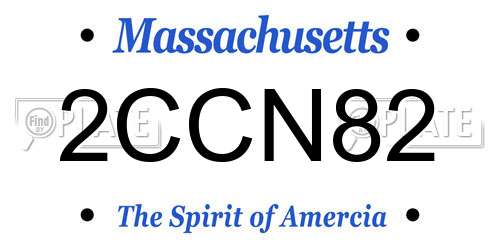 2CCN82 Massachusetts License Plate