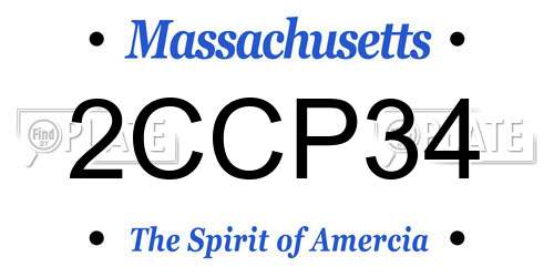 2CCP34 Massachusetts License Plate