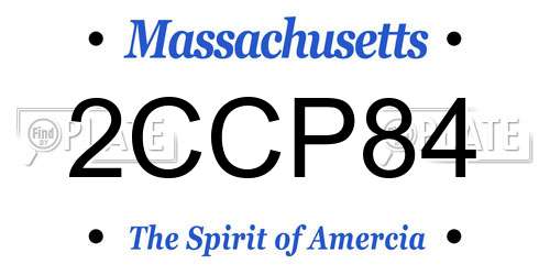 2CCP84 Massachusetts License Plate
