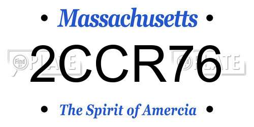 2CCR76 Massachusetts License Plate