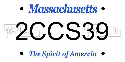 2CCS39 Massachusetts License Plate