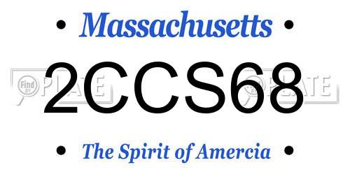 2CCS68 Massachusetts License Plate