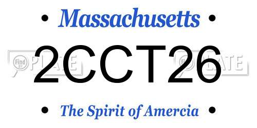 2CCT26 Massachusetts License Plate