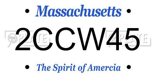2CCW45 Massachusetts License Plate