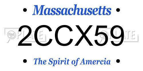 2CCX59 Massachusetts License Plate