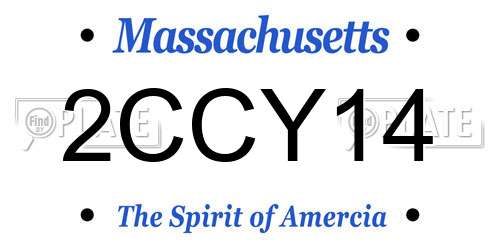 2CCY14 Massachusetts License Plate