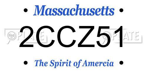 2CCZ51 Massachusetts License Plate