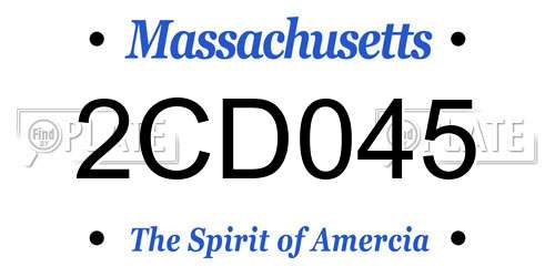 2CD045 Massachusetts License Plate
