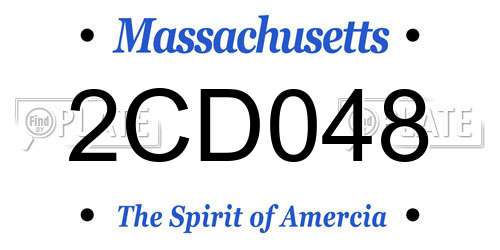 2CD048 Massachusetts License Plate