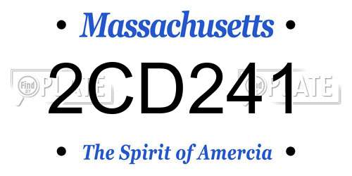 2CD241 Massachusetts License Plate