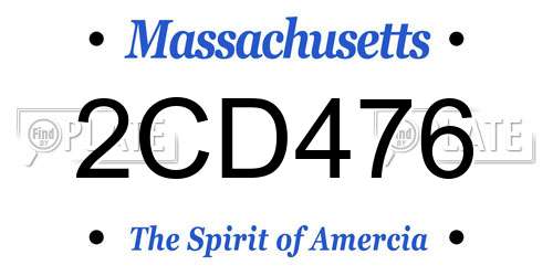 2CD476 Massachusetts License Plate