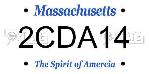 2CDA14 Massachusetts License Plate