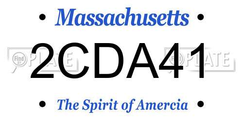 2CDA41 Massachusetts License Plate