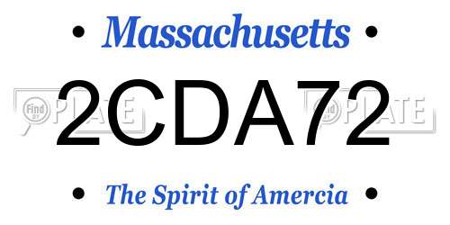 2CDA72 Massachusetts License Plate