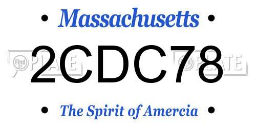 2CDC78 Massachusetts License Plate