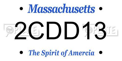 2CDD13 Massachusetts License Plate