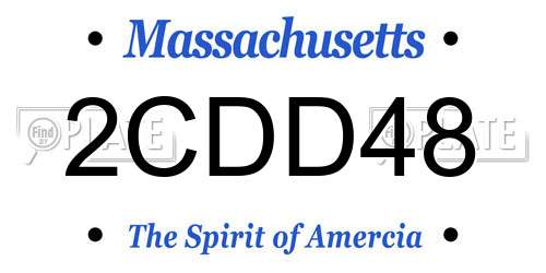 2CDD48 Massachusetts License Plate
