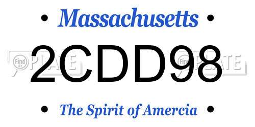 2CDD98 Massachusetts License Plate