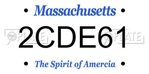 2CDE61 Massachusetts License Plate